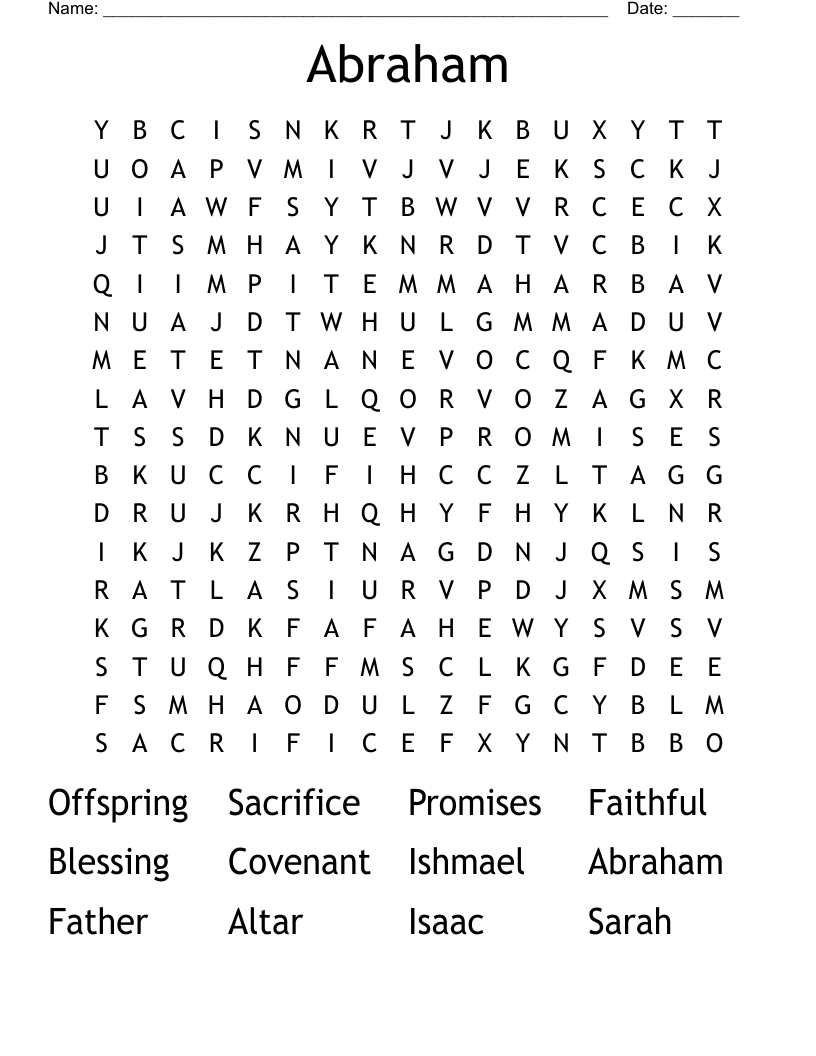Abraham Word Search