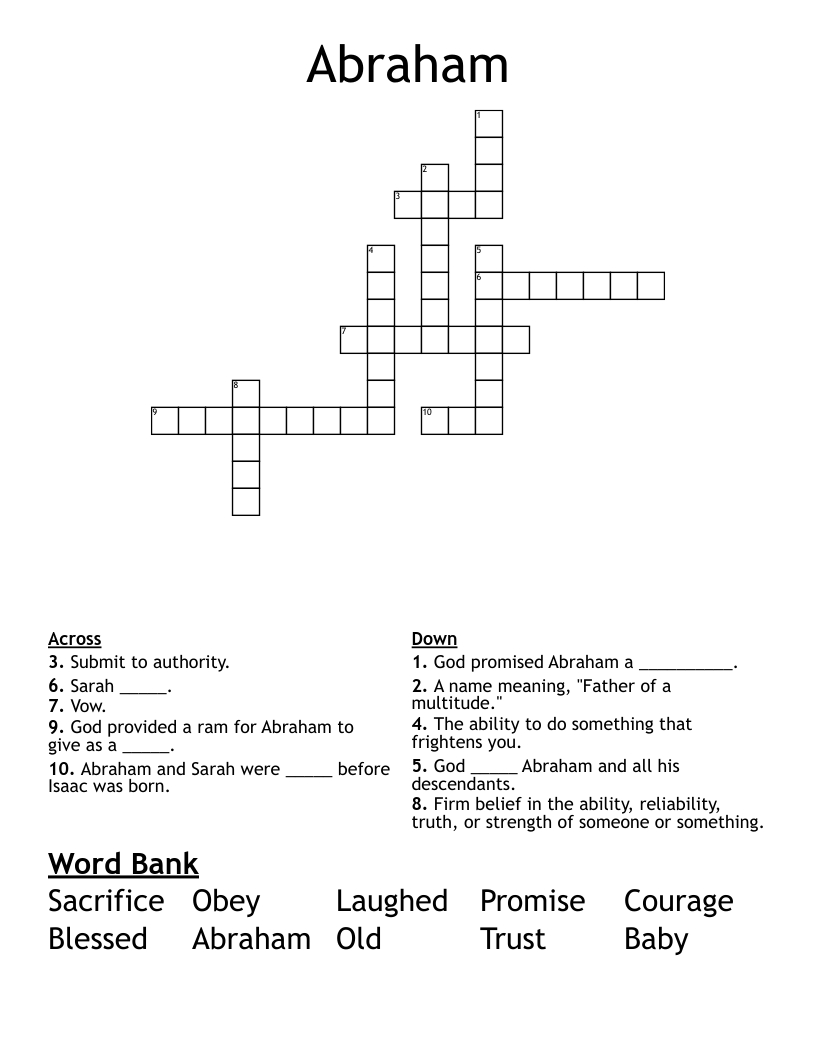 Abraham Crossword