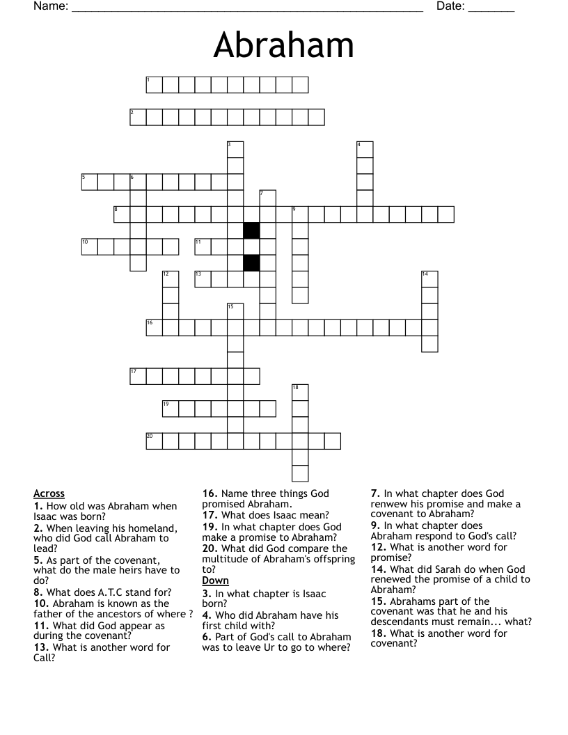 Abraham Crossword