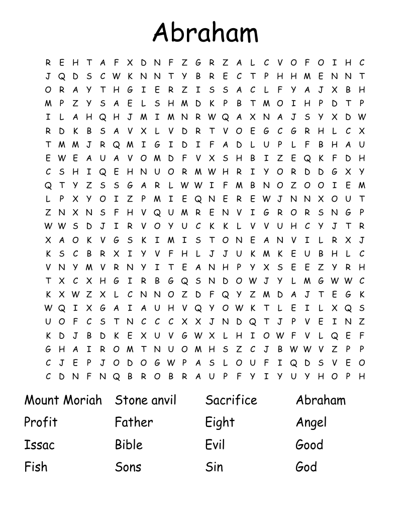 Abraham Word Search