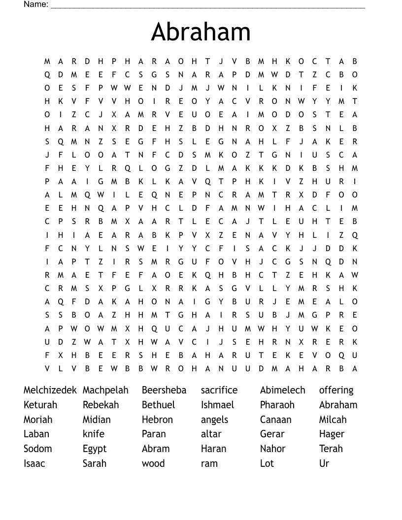 Abraham  Word Search