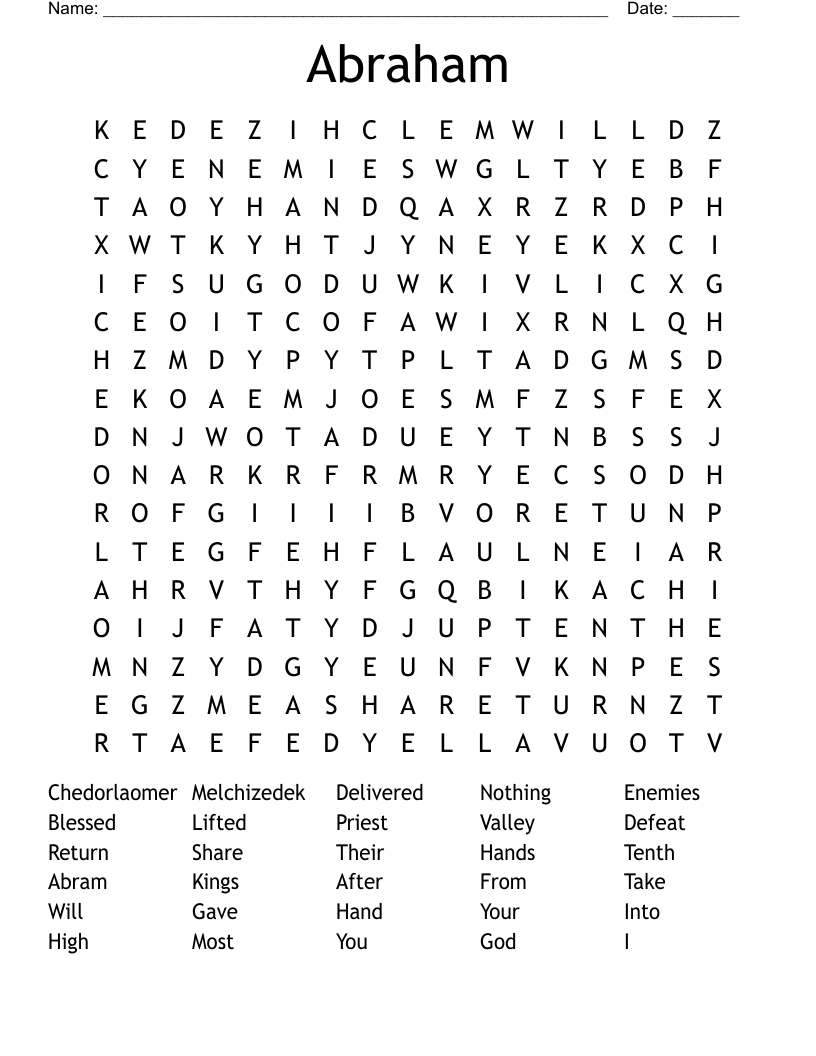 Abraham  Word Search