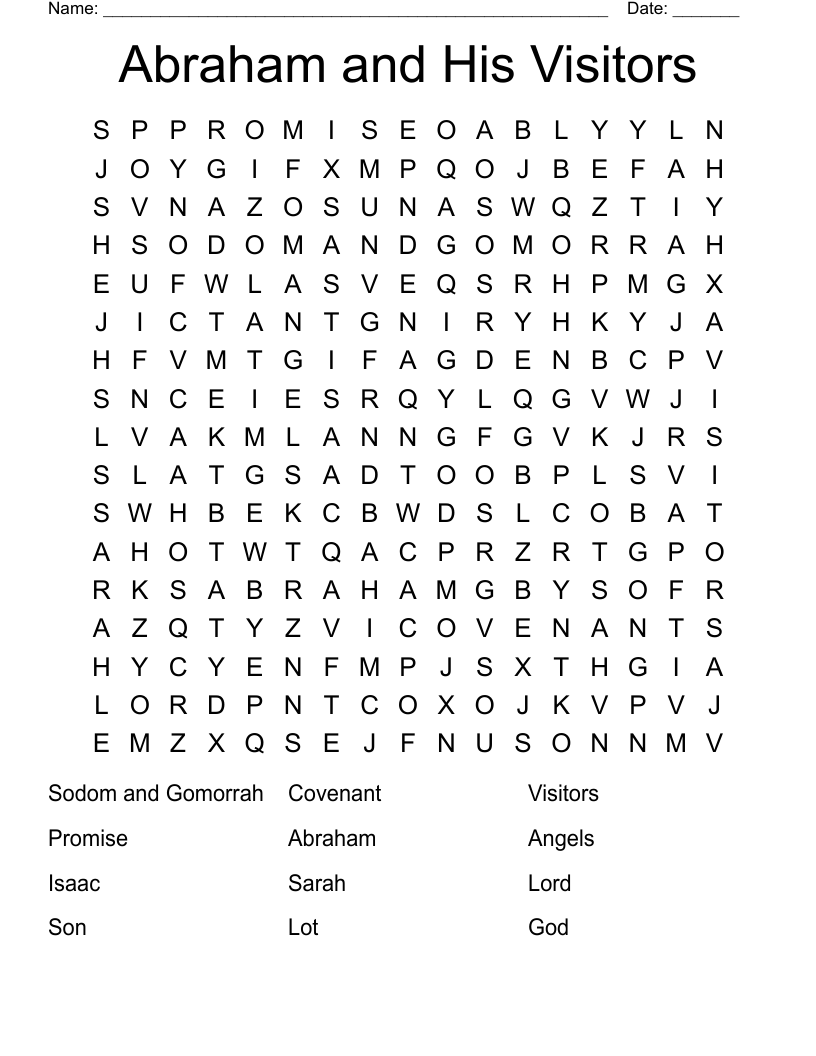 Abraham and His Visitors  Word Search