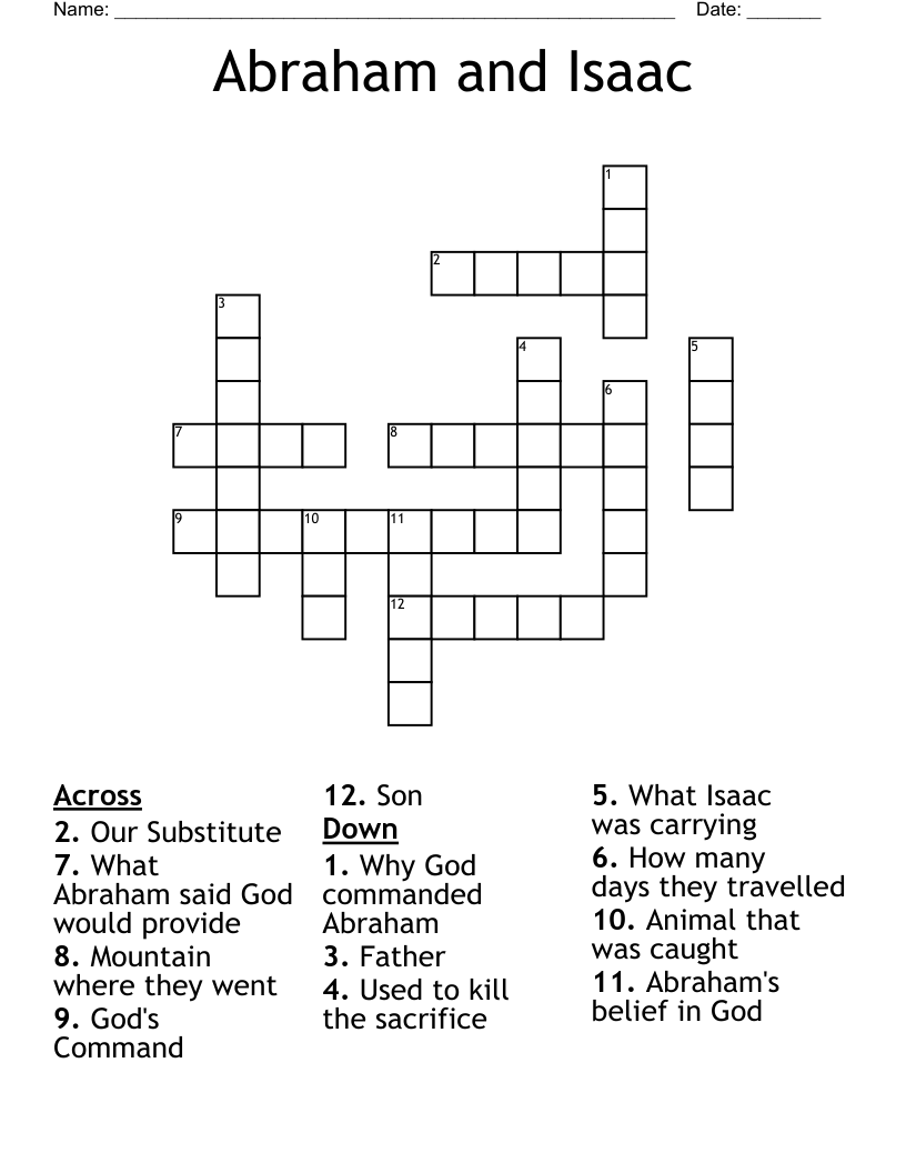 Abraham and Isaac Crossword