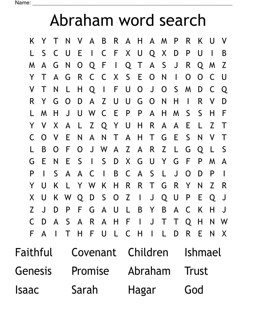 Abraham word search