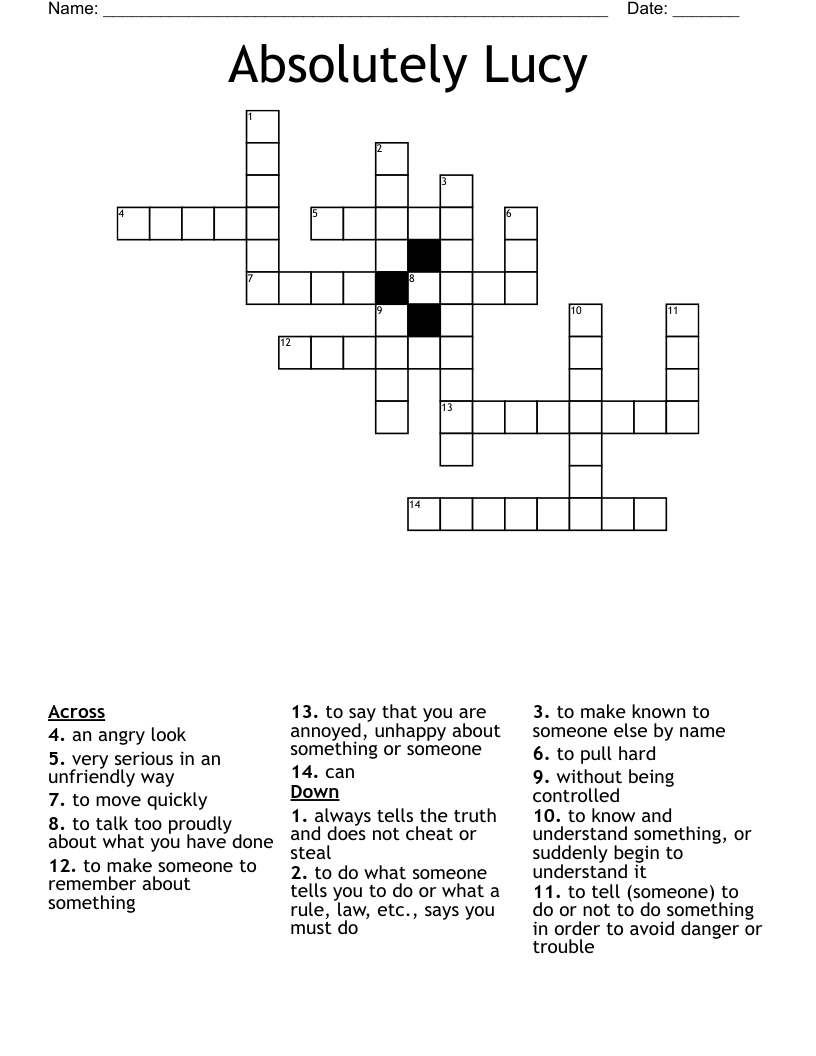 Absolutely Lucy Crossword