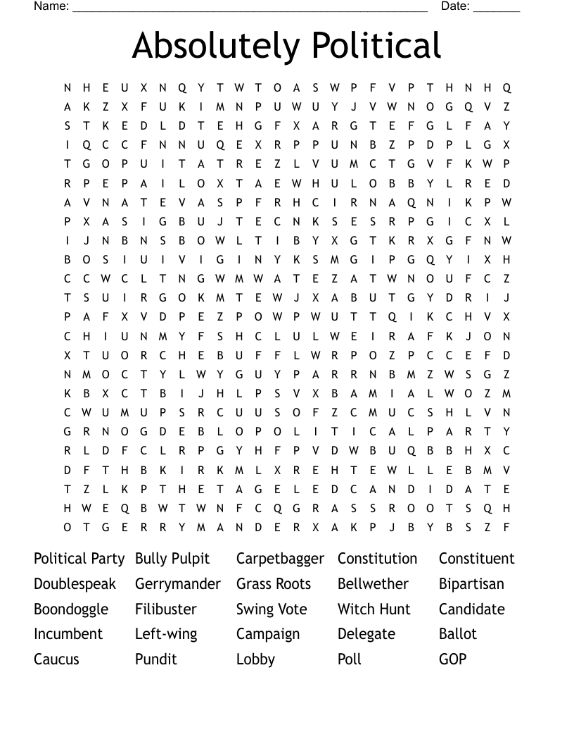 Absolutely Political Word Search