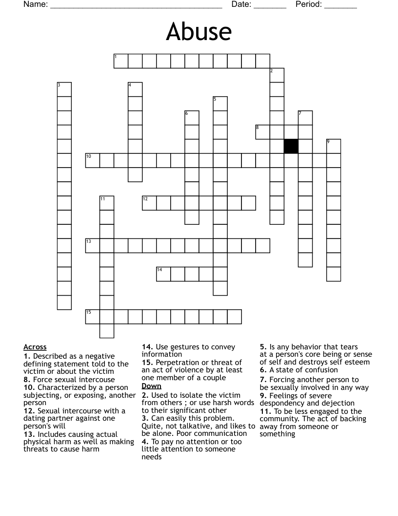 Abuse Crossword