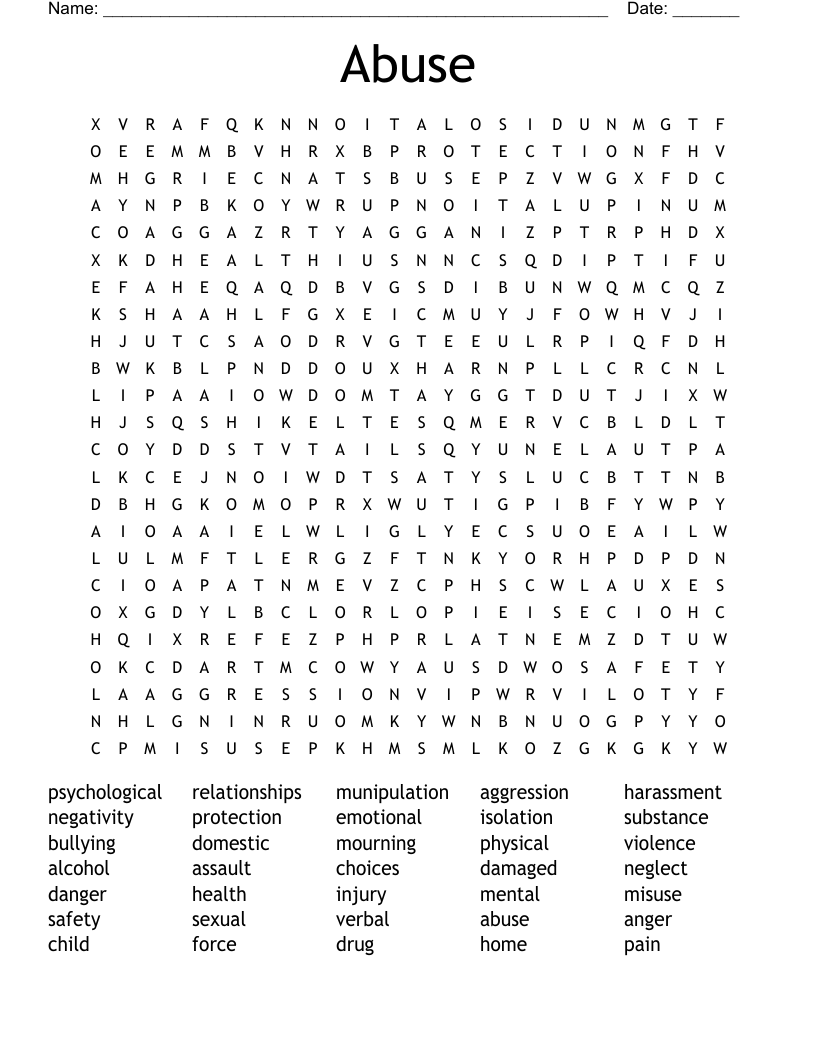 Abuse  Word Search