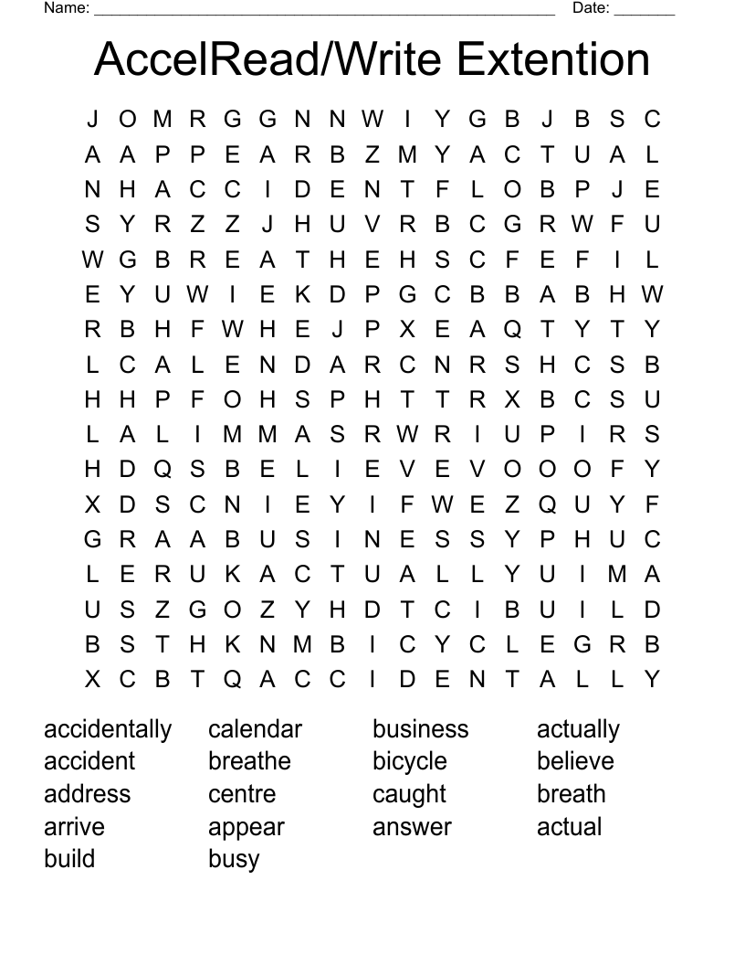 AccelRead/Write Extention  Word Search