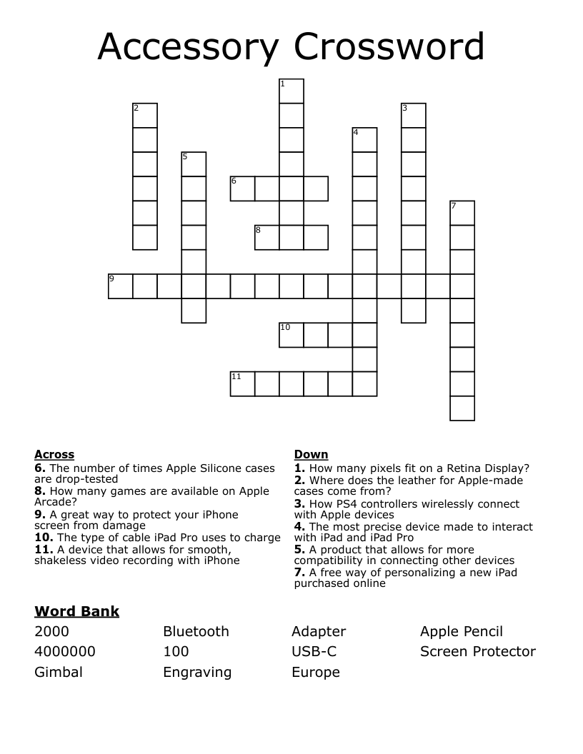 Accessory Crossword