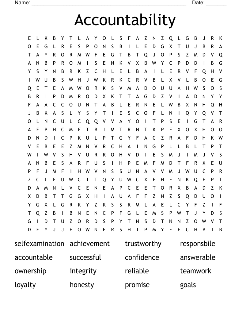 Accountability Word Search
