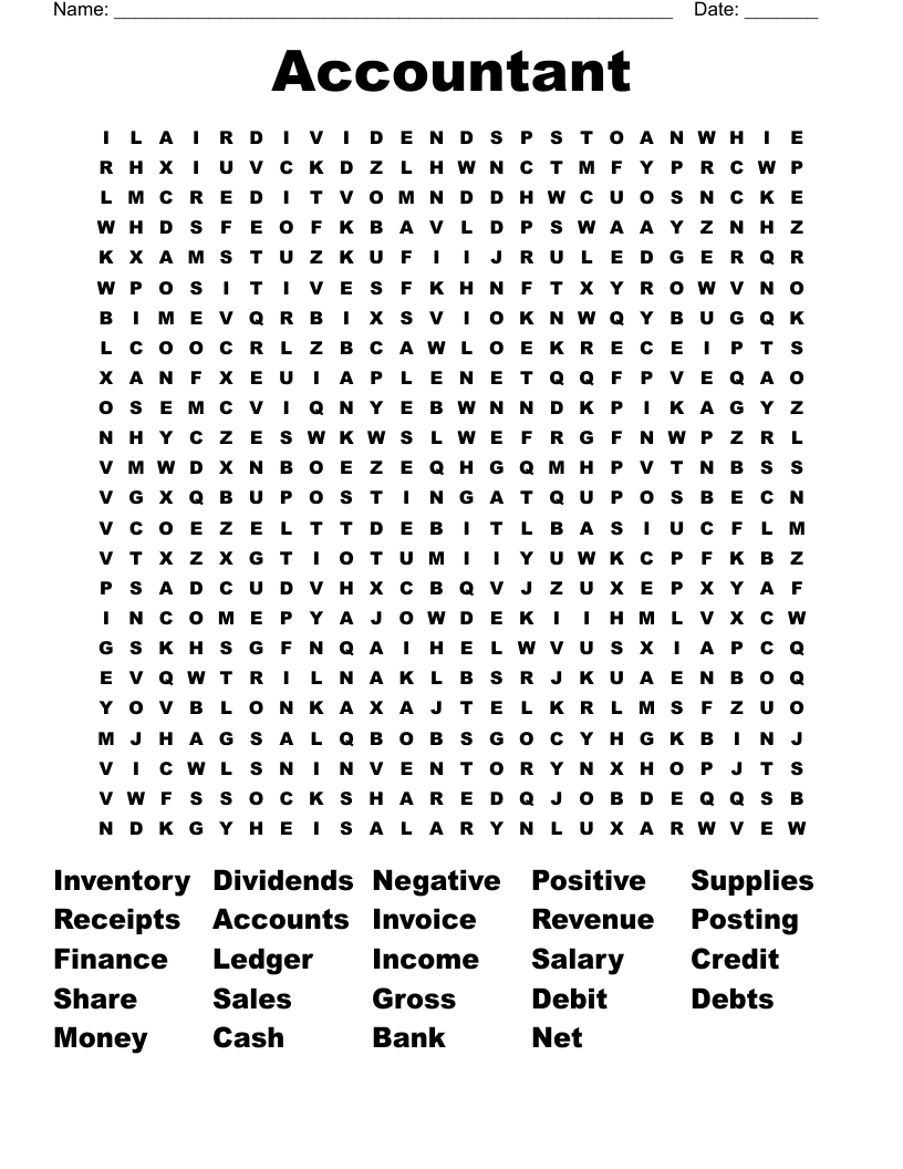 Accountant  Word Search