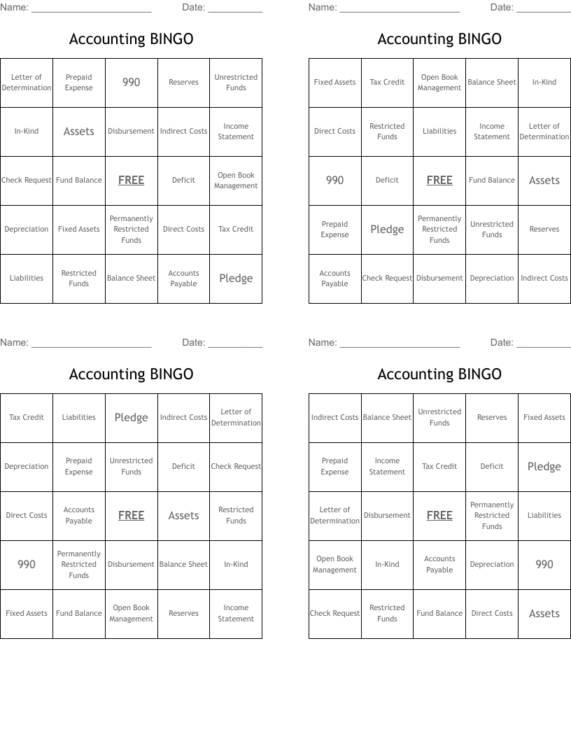 Accounting BINGO