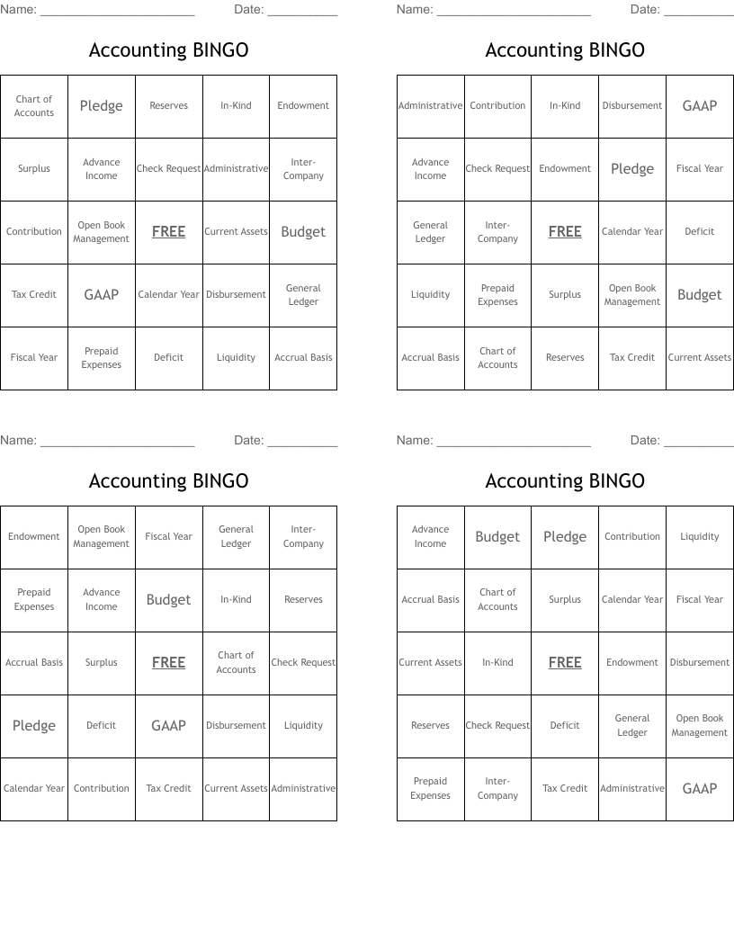 Accounting BINGO