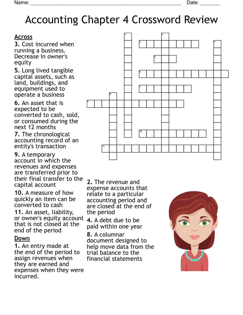 Accounting Chapter 4 Crossword Review