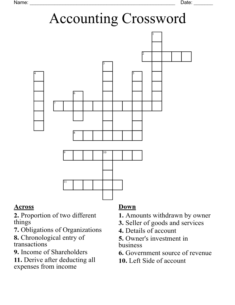 Accounting Crossword