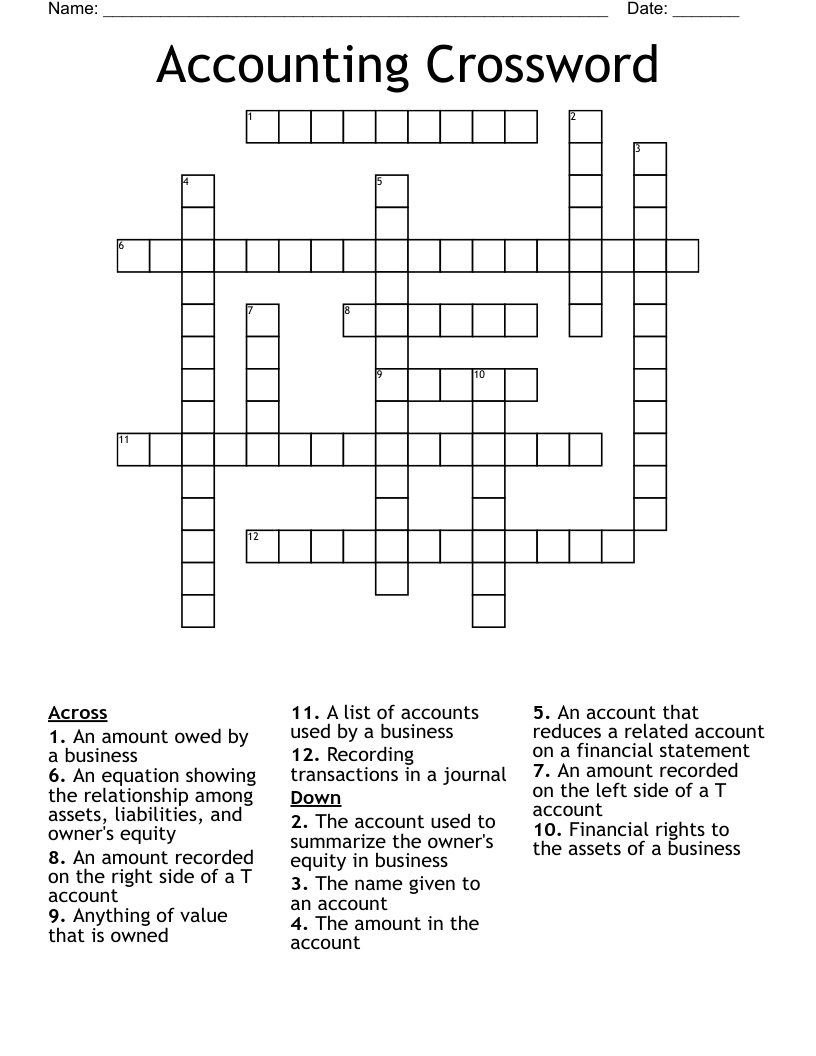 Accounting Crossword