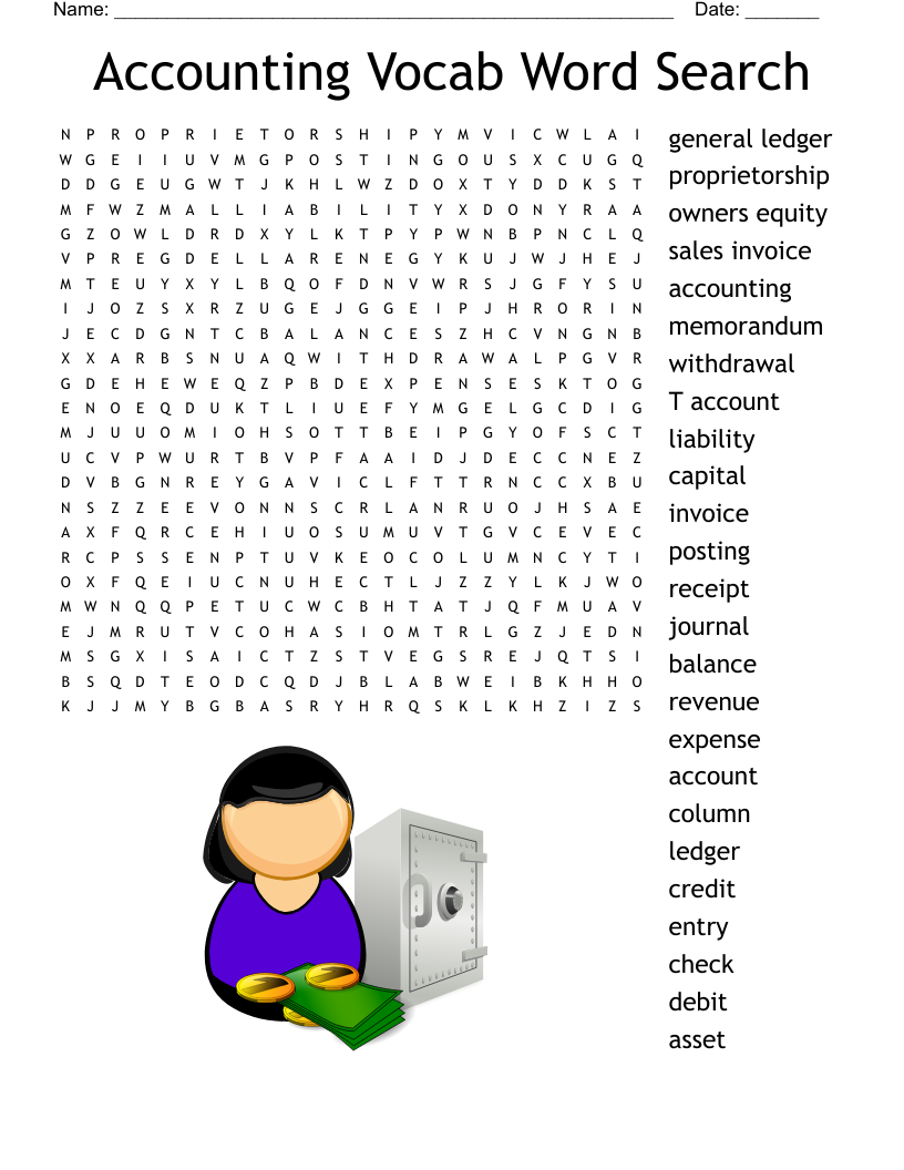 Accounting Vocab Word Search