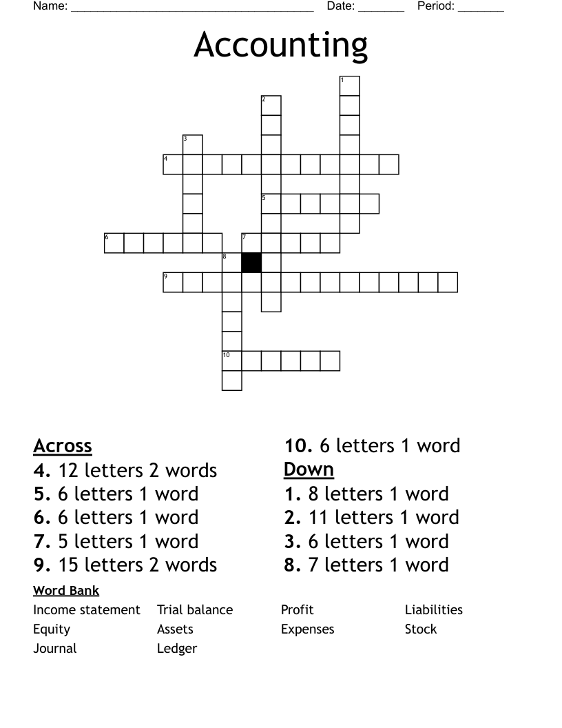 Accounting  Crossword