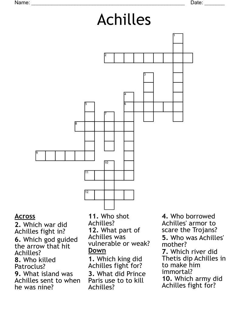 Achilles Crossword
