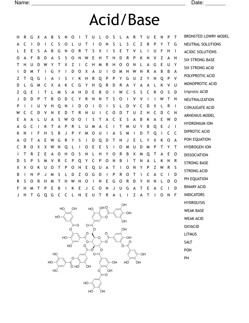 Acid/Base Word Search