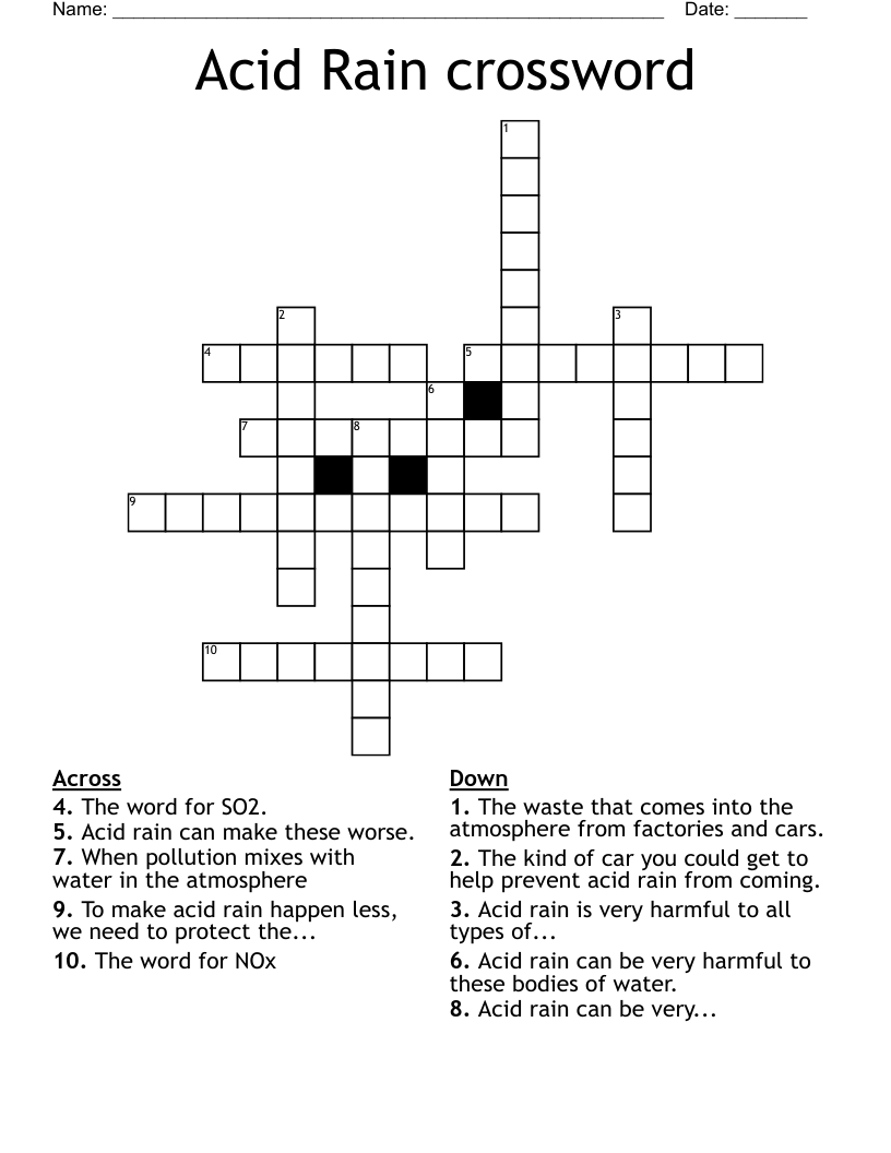 Acid Rain crossword