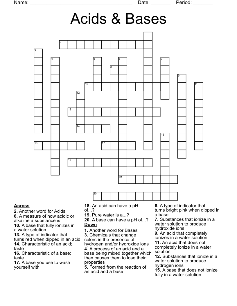 Acids & Bases Crossword