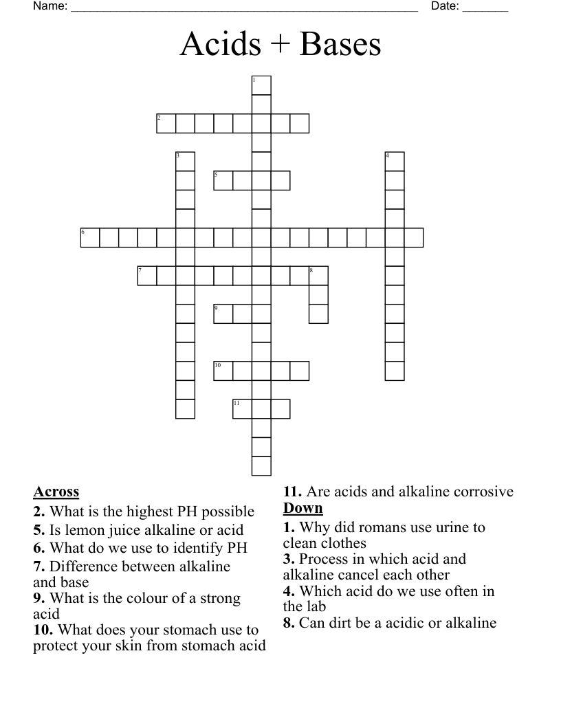 Acids + Bases Crossword