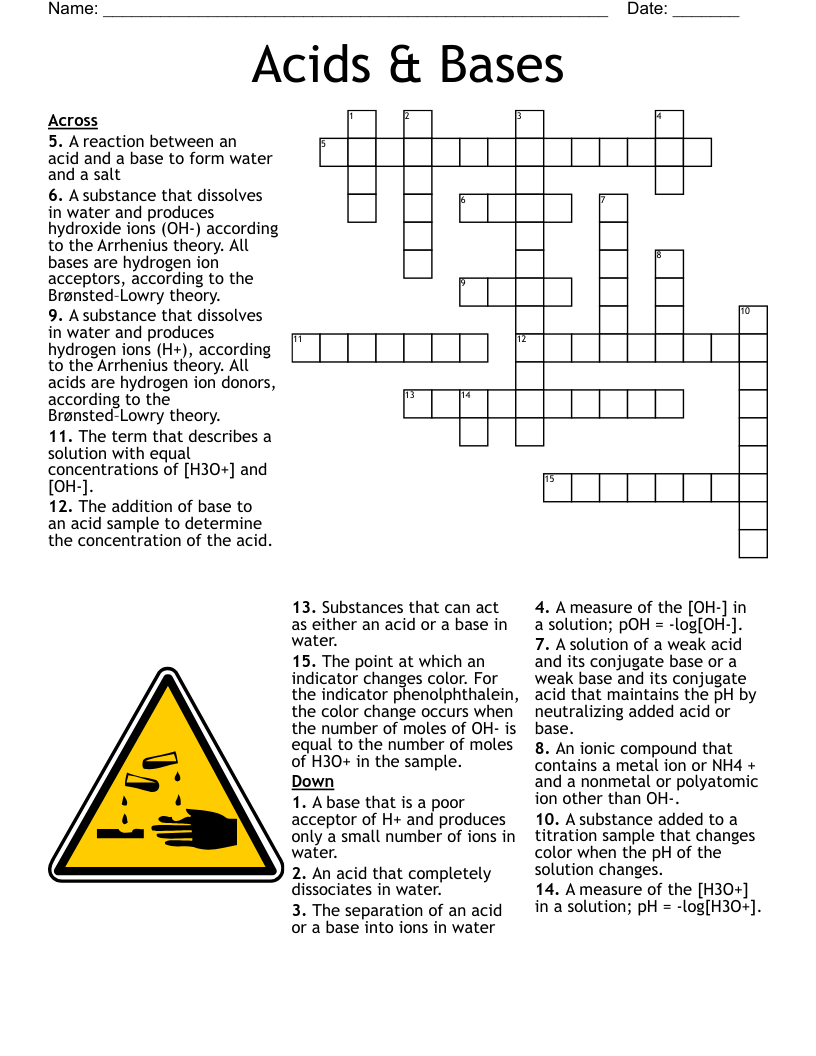 Acids & Bases Crossword