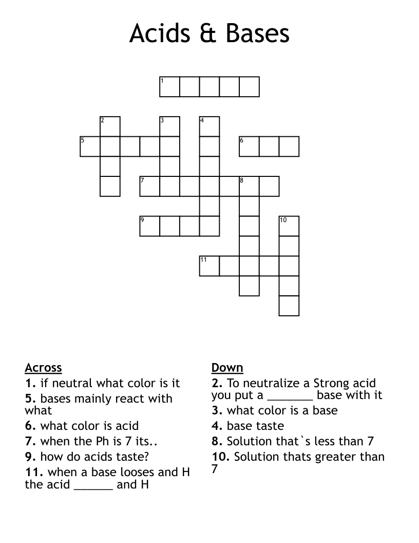 Acids & Bases  Crossword