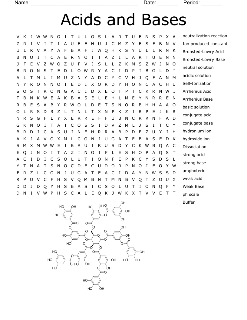 Acids and Bases Word Search