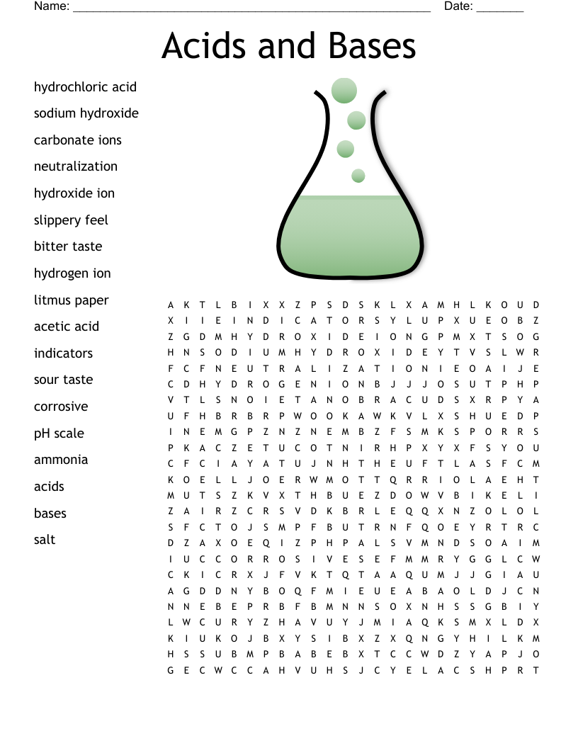 Acids and Bases Word Search