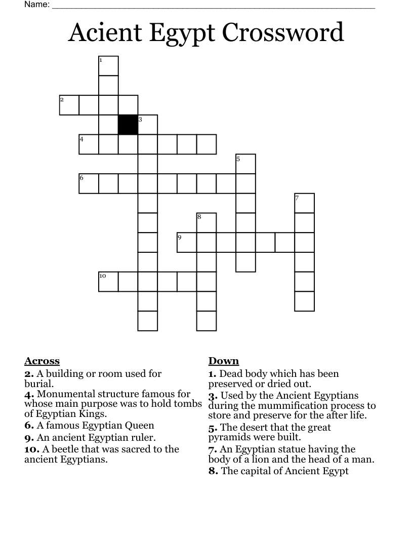 Acient Egypt Crossword