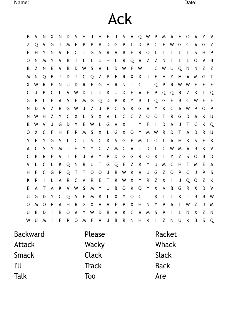 Ack Word Search