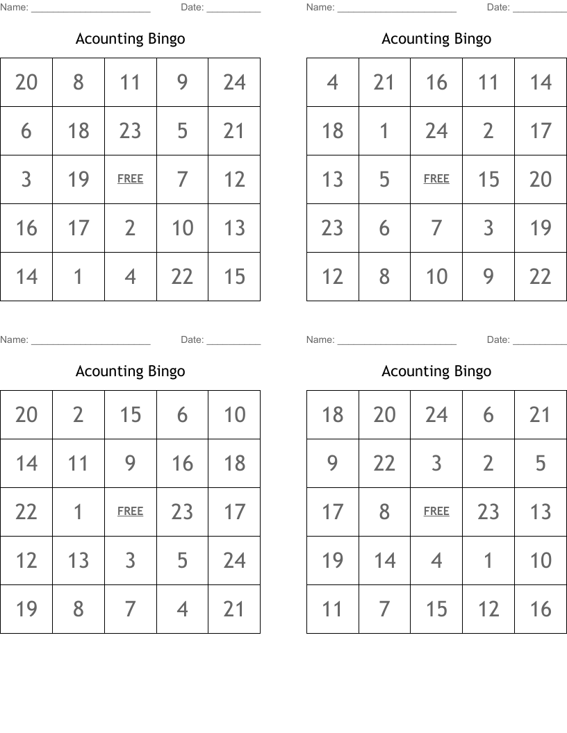 Acounting Bingo