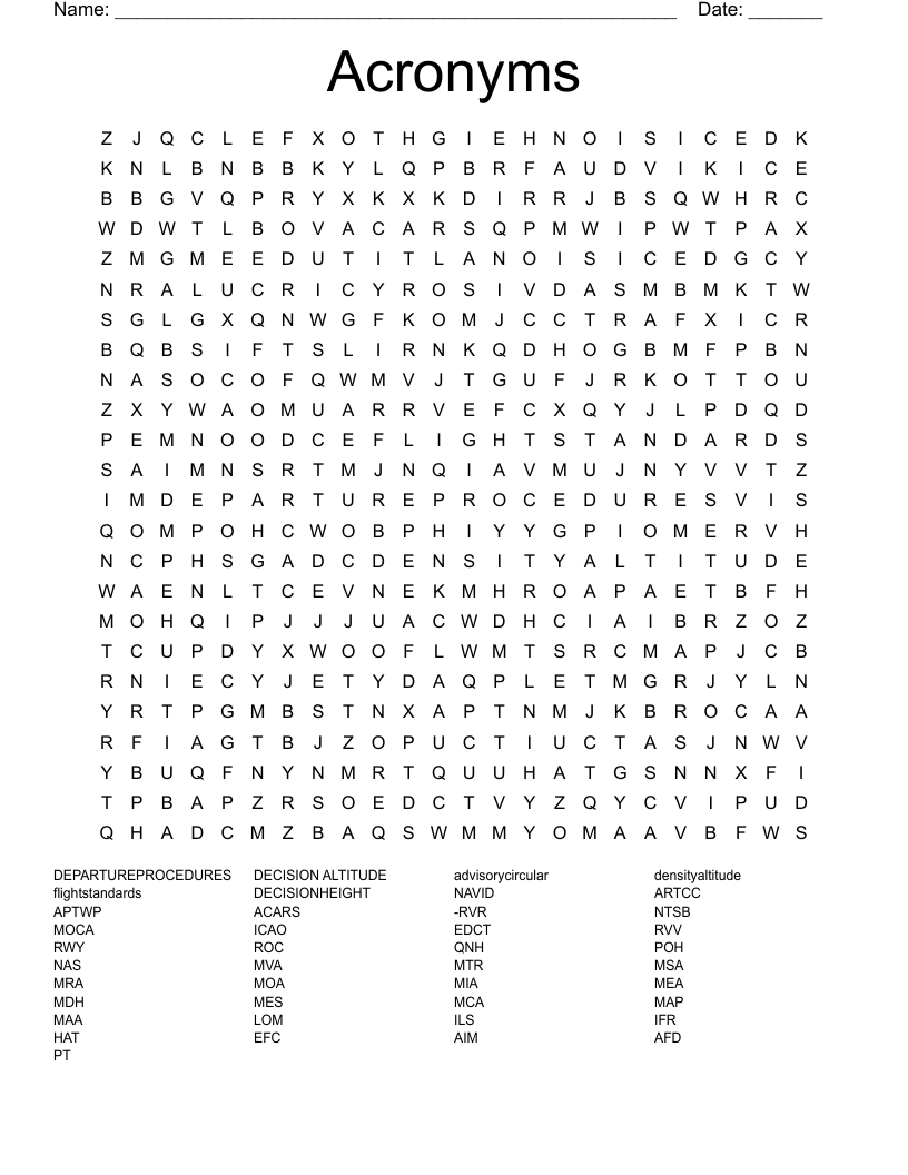 Acronyms  Word Search