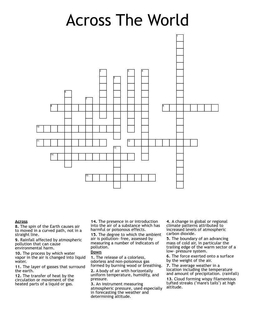 Across The World Crossword