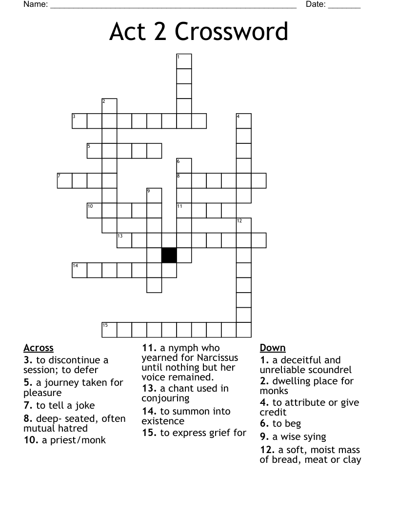 Act 2 Crossword