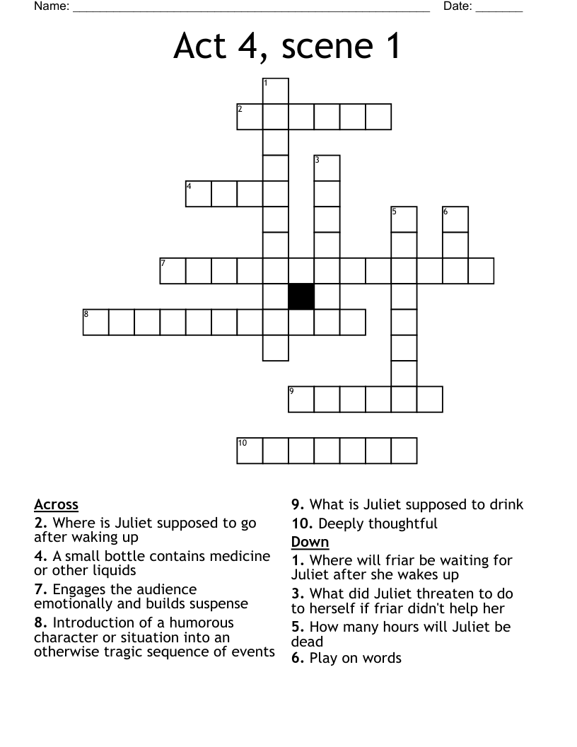 Act 4, scene 1 Crossword