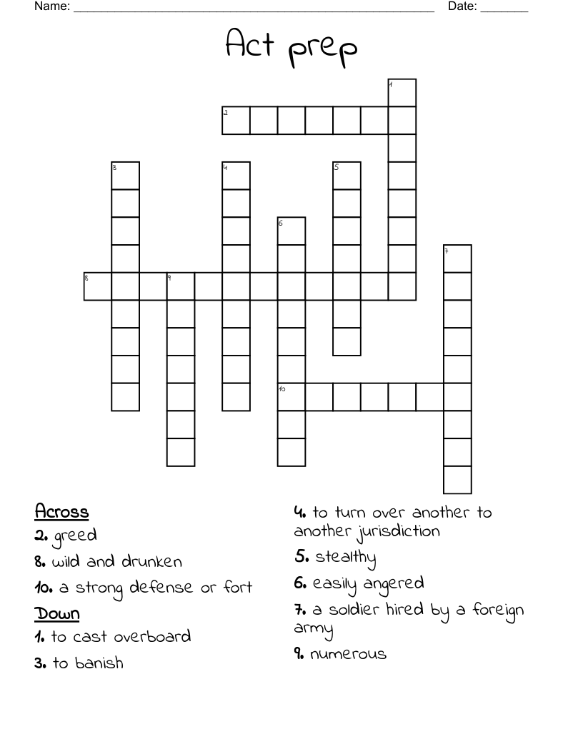 Act prep Crossword