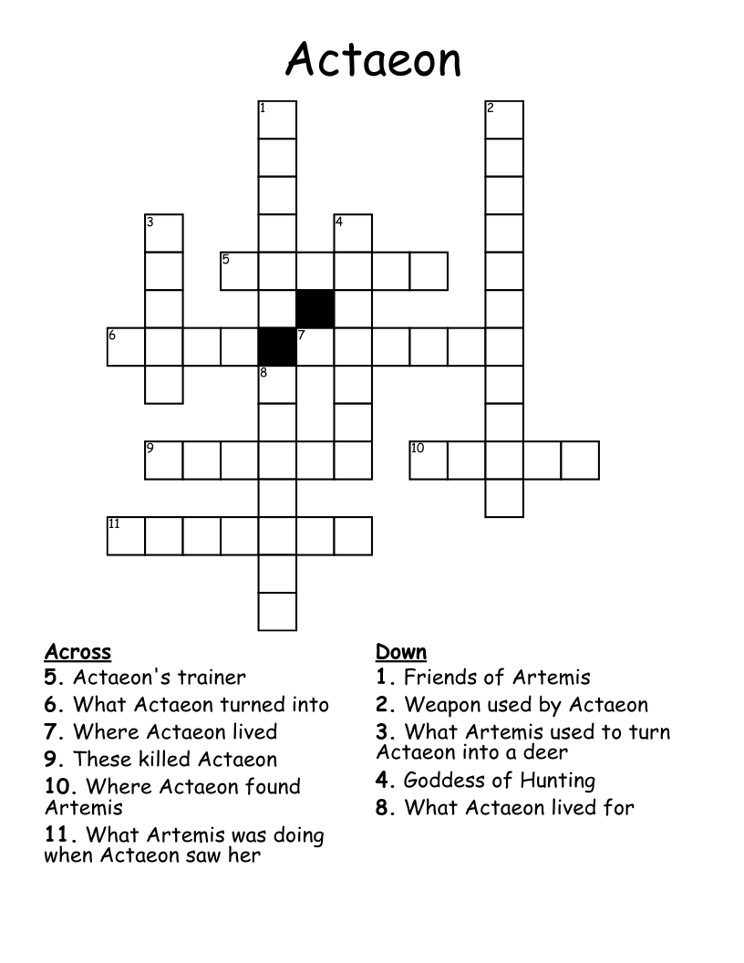 Actaeon Crossword