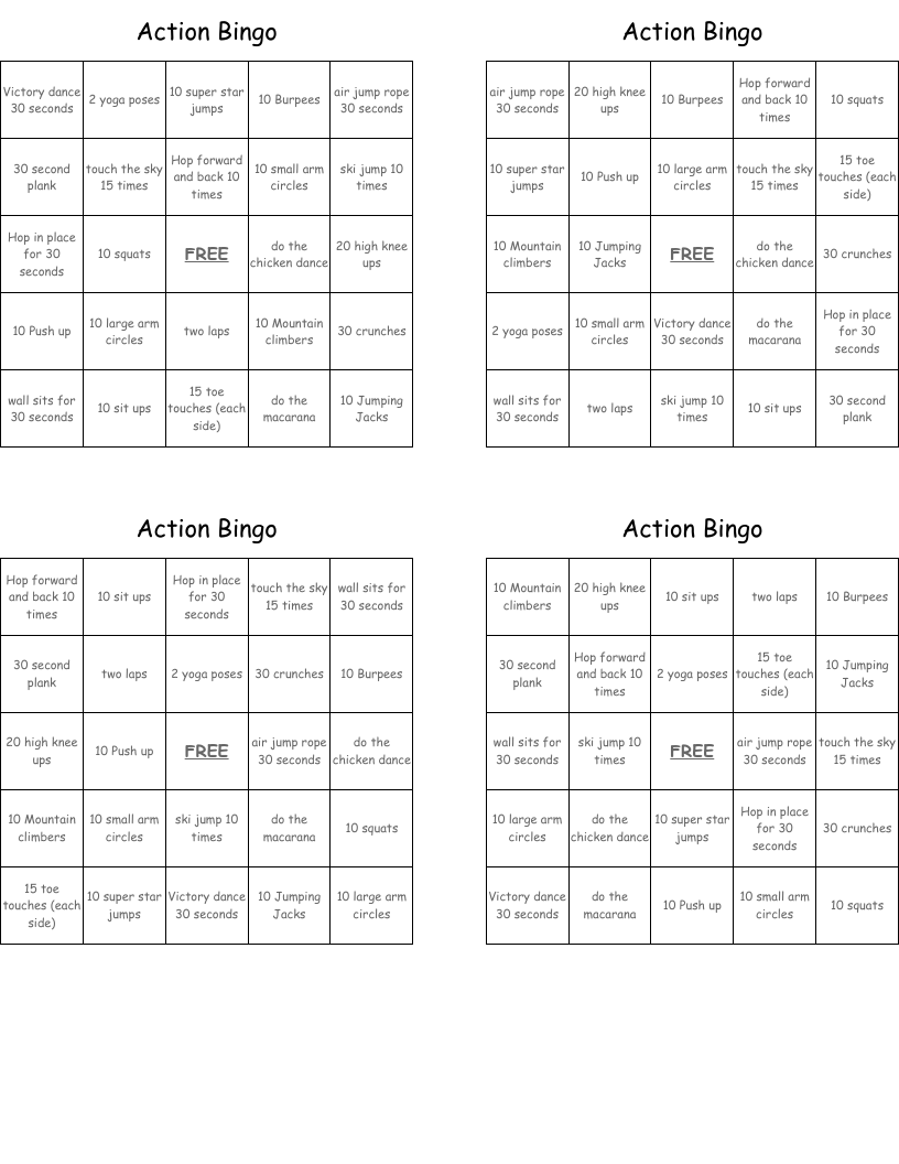 Action Bingo