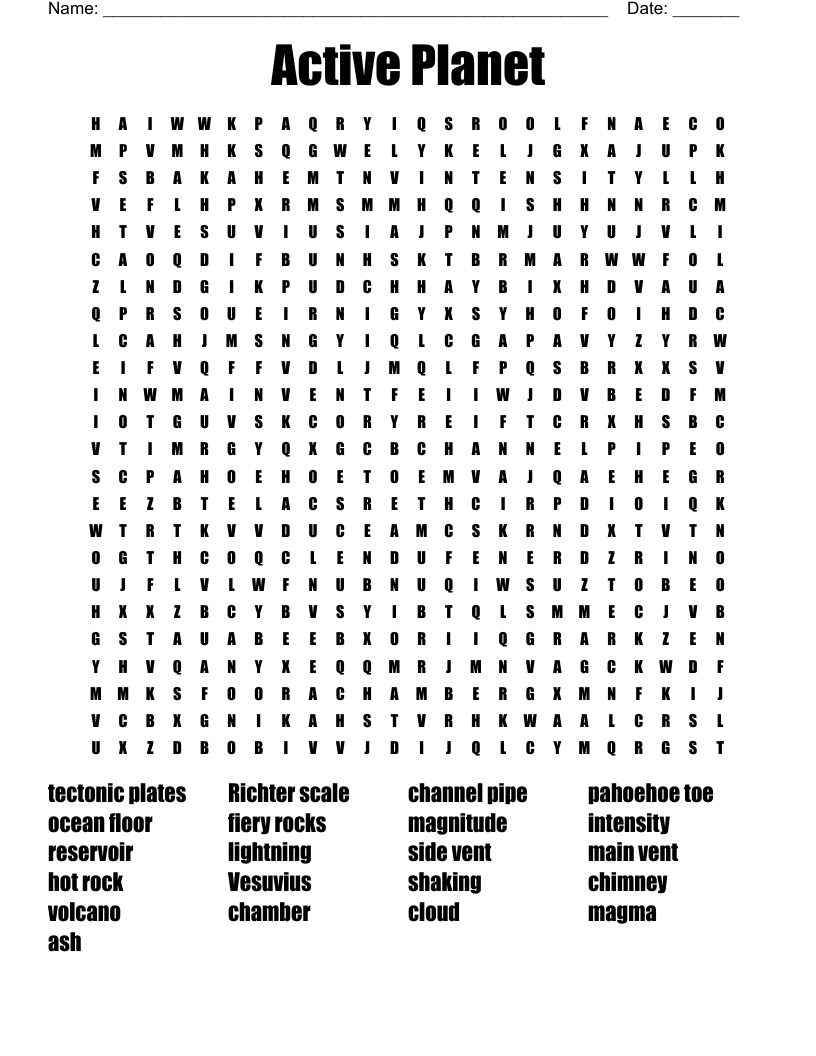 Active Planet Word Search