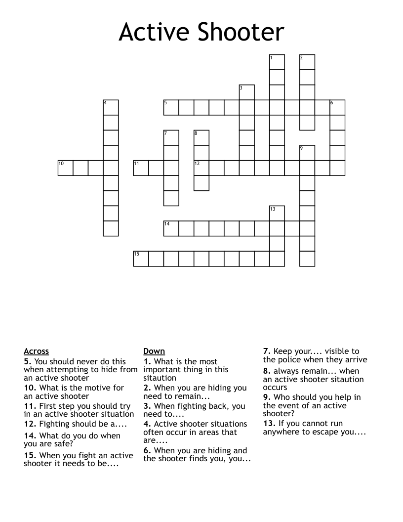 Active Shooter Crossword
