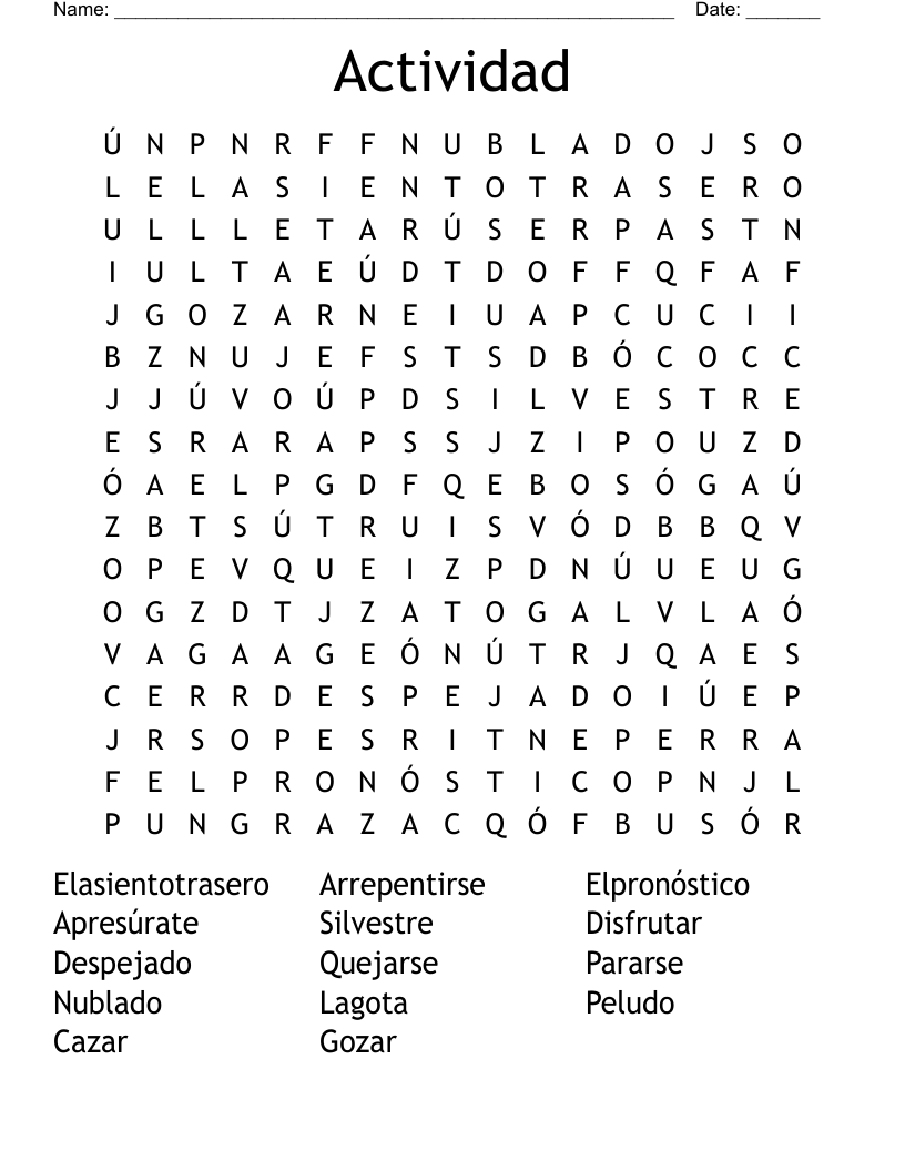 Actividad Word Search