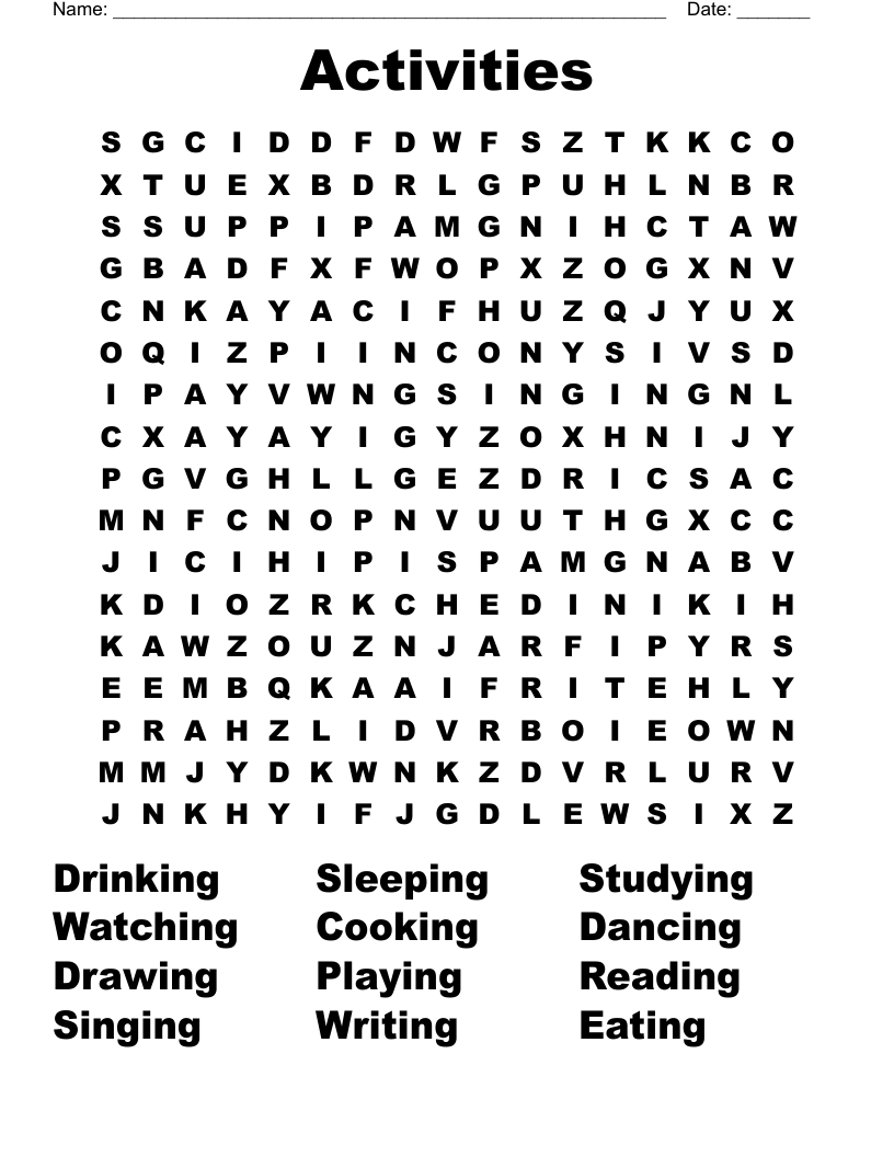 Activities  Word Search