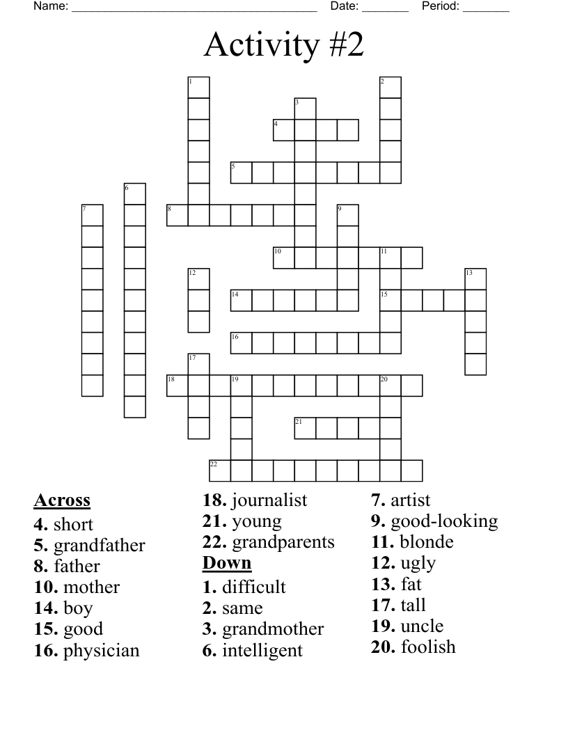 Activity #2 Crossword