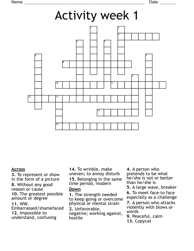 Activity week 1 Crossword