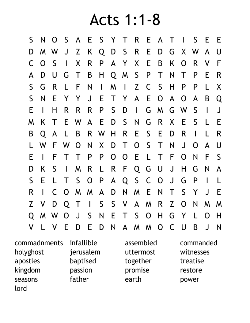 Acts 1:1-8 Word Search